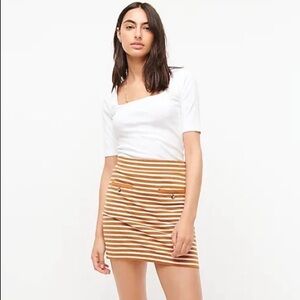 J. Crew - Stripe Knit Gigi Mini Skirt in Pecan + Natural